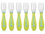 Gerber Stainless Steel Tip Kiddy Cutlery Forks - 6 Pack, Green