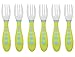 Gerber Stainless Steel Tip Kiddy Cutlery Forks - 6 Pack, Green
