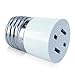 UL Listed Light Socket to Plug Screw-in Adapter w. Safety Seal Polarized 2 Prong to 3 Prong Outlet Adapter Grounding Plug Converter + Waterproof Outdoor Extension Cord Plug Cover (2 Sets)