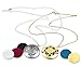Pure Mist Stainless Steel Hypoallergenic Steel Gold and Silver Aromatherapy Essential Oil Diffuser Necklace with 5 Felt Pads, Set of 2