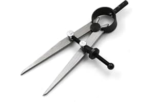 NOPHIKE 6 Inch Leather Compass Adjustable Lockable，Leather Crafts Tools，Professional Compass for Geometry，Compass Drawing Tool (Silvery 6 Inch)