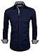 Tom's Ware Mens Classic Slim Fit Contrast Inner Long Sleeve Dress Shirts TWNMS314-1-317-NAVY-US S