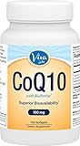Viva Labs CoQ10 100mg, 150 Softgels - Enhanced with BioPerine for Increased Absorption