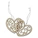 NUOLUX Heart Shaped Wooden Hanging Ornament Decoration with String 10pcs