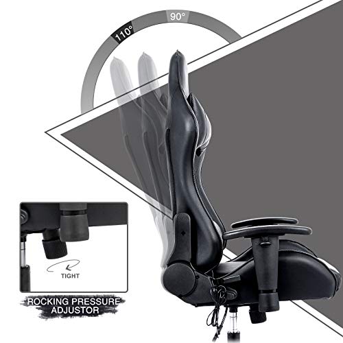 Rimiking Massage Computer Gaming ChairHigh Back PU Leather Racing Desk Office Chair, Swivel