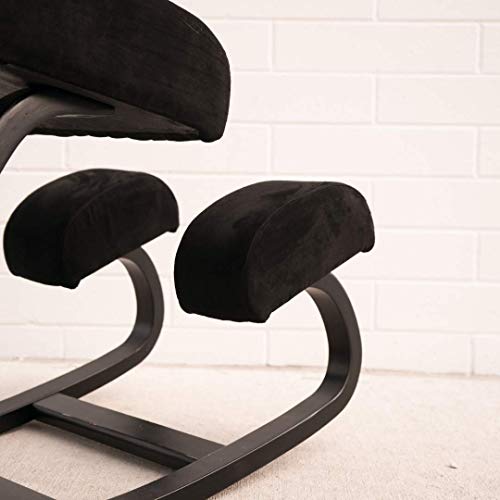Sleekform Ergonomic Austin Kneeling Chair | Posture Correcting Wooden Stool for Office & Home | Back Support, Neck Pain & Spine Tension Relief | Rocking Kneel Seat with Orthopedic Soft Knee Cushions