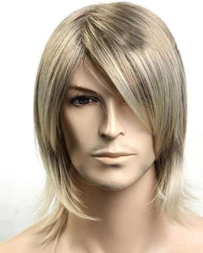 Amazon Co Jp ファッション新しい芸術的な金髪の男性ヨーロッパ人とアメリカ人男性のショートヘアウィッグ ビューティー