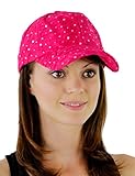 Glitzy Game Sequin Trim Baseball Cap for Ladies, Fuchsia