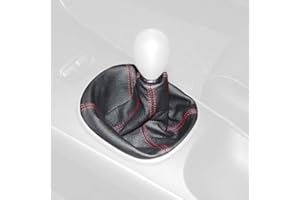 RedlineGoods Shift Boot Compatible with Acura RSX 2002-04. Tailor Made - not Universal. Genuine top-Grade Italian Black Leather with Silver Thread