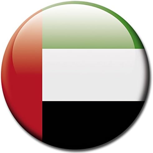 Magnetic Magnet with flag United Arab Emirates United Arab Emirates Flag Design Ø 5 cm – Fridge Magnet – – Country Flag United Arab Emirates for Magnet Board