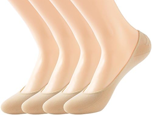 Women`s Nylon Hidden No Show Socks for Flats Ladies Invisible Low Cut Liner Socks with Gel Tab