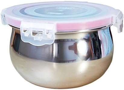 Set of 2 5.3” Stainless Steel Korean Jar Hangari Food Container Saver with Airtight Leakproof Lid