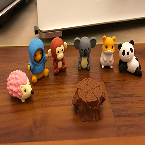 LanMa Pencil Erasers Zoo Animals Erasers NonToxic Take Apart Erasers for Classroom Prizes Party