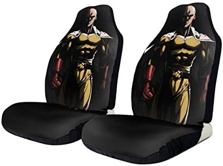 Xingalways One Punch Superman Car Seat Covers Set of 2 Front Seats Vehicle Seat Protector Car Mat Covers Auto Accessories