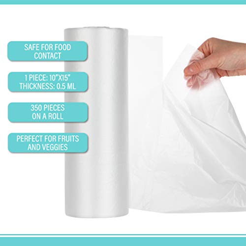 Party Bargains 10" X 15" Plastic Unprinted Produce Bag on a Roll, Bread and Grocery Clear Bag, 450 Bags