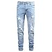 Leadmall Men’s Distressed Jeans | Mens Casual Regular Fit Ripped Destroyed Bike Denim Pants | Fashion Wash Trousers with Pocketthumb 1