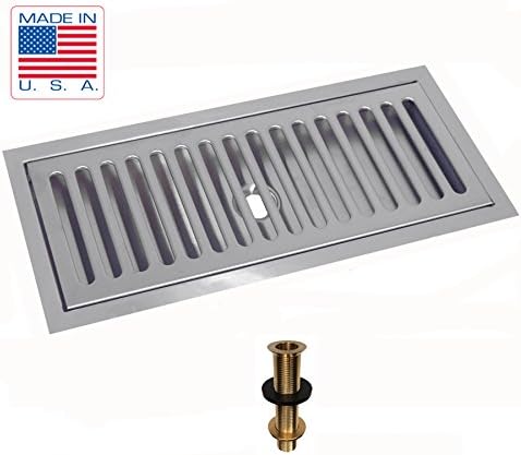 Flush Mount Drip Tray 12" X 5" X 3/4" with Drain - Counter or Surface Mount