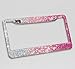 TASIRO Pure Handmade 1000+pcs 8 Facets Waterproof Bling Bling Rhinestones Stainless Steel License Plate Frame Bonus Matching Screws Caps (White/Pink/Rosered)