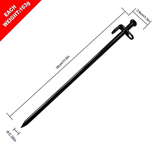 Steel Tent Fixed Pile,Sunsee Tent Stakes, Heavy Duty Steel Tent Stakes Solid Stakes Footprint Camping Stakes for Outdoor Trip Hiking Gardening 5PC
