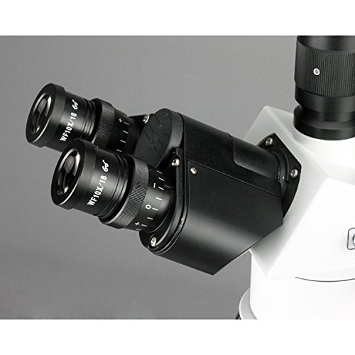 AmScope ME320T-PZ-8M Digital Polarizing Trinocular Metallurgical Microscope, WF10x Eyepieces, 50X-500X Magnification, 30W Halogen Illumination with Rheostat, Double-Layer Mechanical Stage, Sliding Head, High-Resolution Optics, 90-240V, Includes 8MP Camera