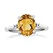 2.52 Ct Oval Yellow Citrine & White Topaz Gemstone Birthstone Women 925 Sterling Silver Ring (Available in size 5, 6, 7, 8, 9)