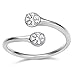 EAMTI Wrap Adjustable 925 Sterling Silver Turquoise Cubic Zirconia Decmeber Birthstone Wedding Engagement Ring