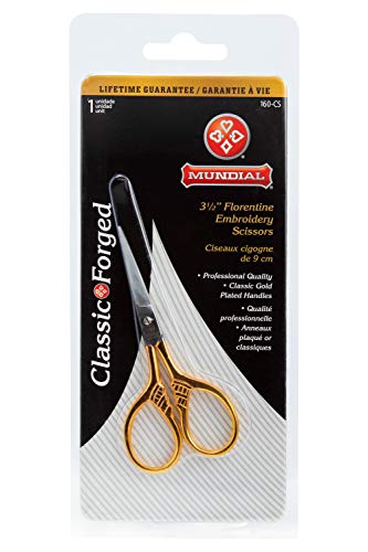 Mundial 160-CS Specialty Forged 3 1/2" Florentine Embroidery Scissors - Thumbnail 3