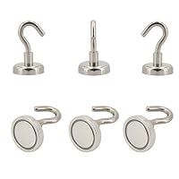 MHDMAG Refrigerator Magnetic Hooks, Cruise Ship Accessories, Super Magnet Powerful Neodymium Magnet Hook for Home, Kitchen, Office, Fridge, Garage, Grill. BBQ or Workplaces. 48LBS, Pack of 6.