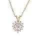 YAZILIND 18K Gold Plated Chain Link Necklace White Zircon Heart Pendant Jewelry