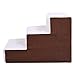 COZIWOW Cute 3 Steps Pet Stair with Removable Cover, for Dogs and Cats, Slip Resistant, High Bed in Brown and Whitethumb 4