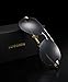 LUOMON LM007 Gold Frame/Grey Lens Mens Polarized aviator Sunglasses for men Pilot Glasses for men