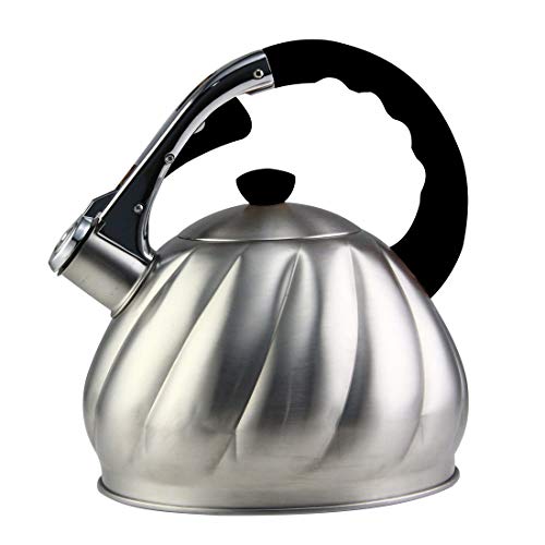 Riwendell Tea Kettle 3.2 Quart Whistling Stainless Steel Stove Top Teapot (GS-04571A-2.0L)