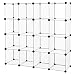 SONGMICS Cube Storage, Plastic Cube Organizer Units, DIY Modular Closet Cabinet, Bookcase Included Anti-Toppling Fittings and Rubber Hammer White Translucent 16-Cube ULPC44L primary