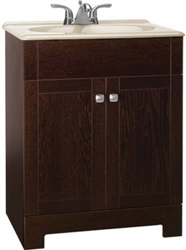 Rsi Home Products CBPPFSJVO24 Aluminum Fully Assembled Sedona Java Combo Vanity, Includes SST Countertop, 24", Beige