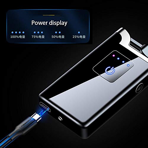 SunTime Dual Arc Lighter with Flashlight Plasma USB Rechargeable Flameless Windproof Mini Electric Double Arc Lighter for Cigar Candle Cigarette Pipe (Rainbow) - Thumbnail 2