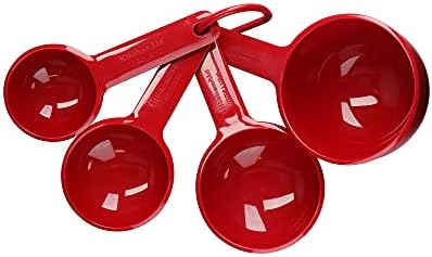 Tazas Medidoras, Juego de 4 Tazas Aptas para Lavavajillas - Rojo Imperio