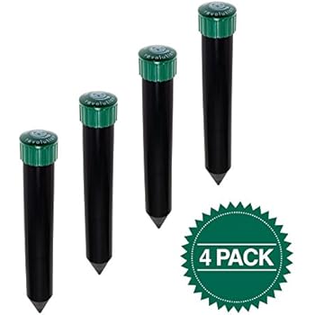 Reusable Revolution 4 Pack Sonic Mole Chaser - Battery Operated Pest Repeller Stake, Scares Away Moles, Voles, Gophers and Rats (Green & Black)