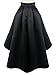 Persun Womens Black Bowknot Waist Back Zipper Hi-lo Skater Skirt, 4, Black
