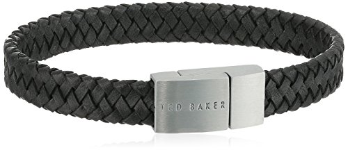 Ted baker men s cash plaited leather bracelet, black, o…