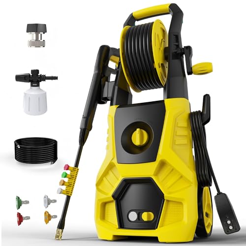 DECOKTOOL Pressure Washer 5000PSI 3.0GPM Power Washer with 4 Nozzles, Foam Cannon for Cleaning Cars, Driveways, Patios (Yellow)