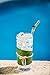 Hummingbird Glass Straws Caramel Frog on Clear Bent 9 in x 9.5 mm with Cleaning Brush