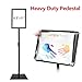 Adjustable Heavy Duty Pedestal Sign Holder - 8.5x11 Inch Vertical & Horizontal Poster Stand with Heavy Square Base for Display, Advertisement & Outdoor Signs