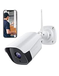 Victure Cámara de seguridad para exteriores 1080P resistente a la intemperie, WiFi, sistema de cámara inalámbrica con visión nocturna, audio de dos vías, detección de movimiento, compatible con iOS Android