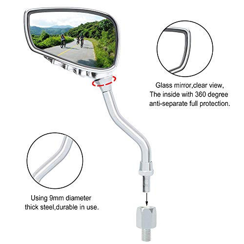 IZTOSS Bicycle Mirror,2 PCS Rearview Side Mirror Distinctive Skull Skeleton Hand for Motorcycle Scooter Moped Bike Yamaha Suzuki Standard Bike-Red