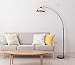 Archiology Modern Arc Floor Lamp, Metal Dome Shade with Glossy White Interior Rose Gold Standing Lamp - Adjustment Floor Lamp Perfect for Living Room Reading Bedroom Office (79