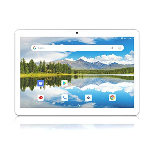 Tablet 10.1 Inch, Android Go 8.1 3G Unlocked Tablets PC with Dual SIM Card Slots, 1+16GB, Quad Core, Dual Camera, 1280×800 IPS Display, 6000mAh Battery, Google Certified, Bluetooth, GPS, WiFi, Silver