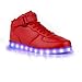 Helen's Pinkmartini 7 Colors Light Up Shoes High Top Sports Sneakers For Boys with led shoelace Red 11 D(M) US
