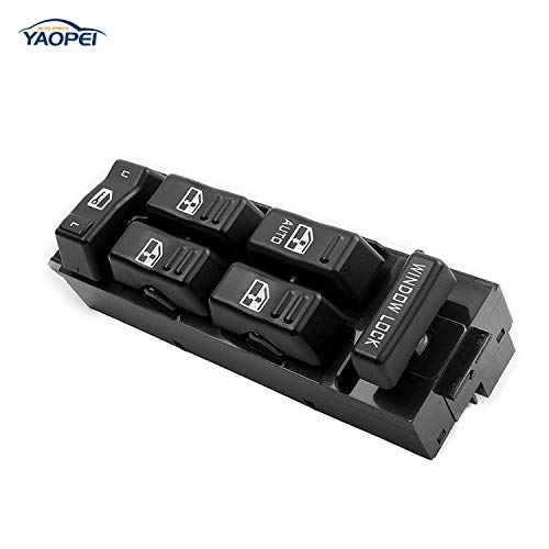 Drive Side Master Window Control Switch 15062650 19259961 for 2000 2001 2002 Chevy Silverado Avalanche Tahoe Suburban,2002 Cadillac Escalade,2000-2002 GMC Sierra Yukon XL Denali-1 Year Warranty