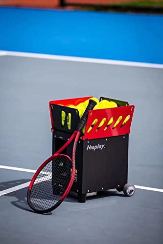 Nisplay Portable Tennis Ball Machine (26lbs) - Dual Motor for TopSpin and Backspin, 80+ Balls, Max 68MPH, 4+ Hours Play with External Lithium Battery