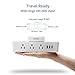 Cruise Power Strip with 3 USB 3 Outlets - NTONPOWER Travel USB Charging Station with Stand, Cube Tap Power Outlet Extender, Non Surge Protection - White